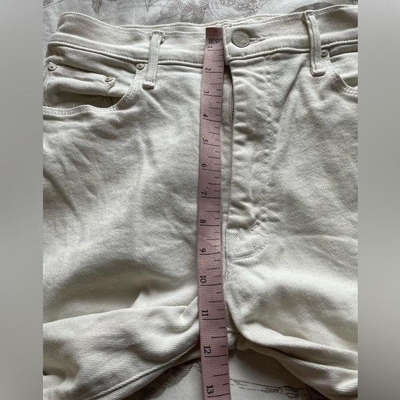 MOTHER High Waisted Weekender Skimp Jeans Second Chance Mashmellow Cream 30 Boho - Picture 11 of 13